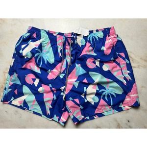 Boardies men’s swimsuit.  Blue Classic Fit Mid Length 4.5" Inseam Swim‎ Trunks